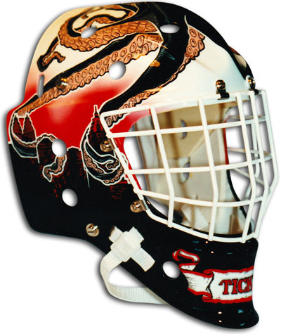 Custom painted goalie mask for Kevin Hodson, backup goalie for the NHL team Detroit Redwings.